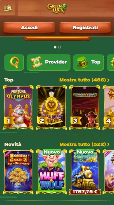 Giochi Disponibili sull’App